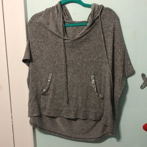 Grey glittery poncho like tee shirt